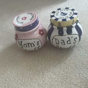 Mom's Stuff Pink and Dad’s stuff storage containers